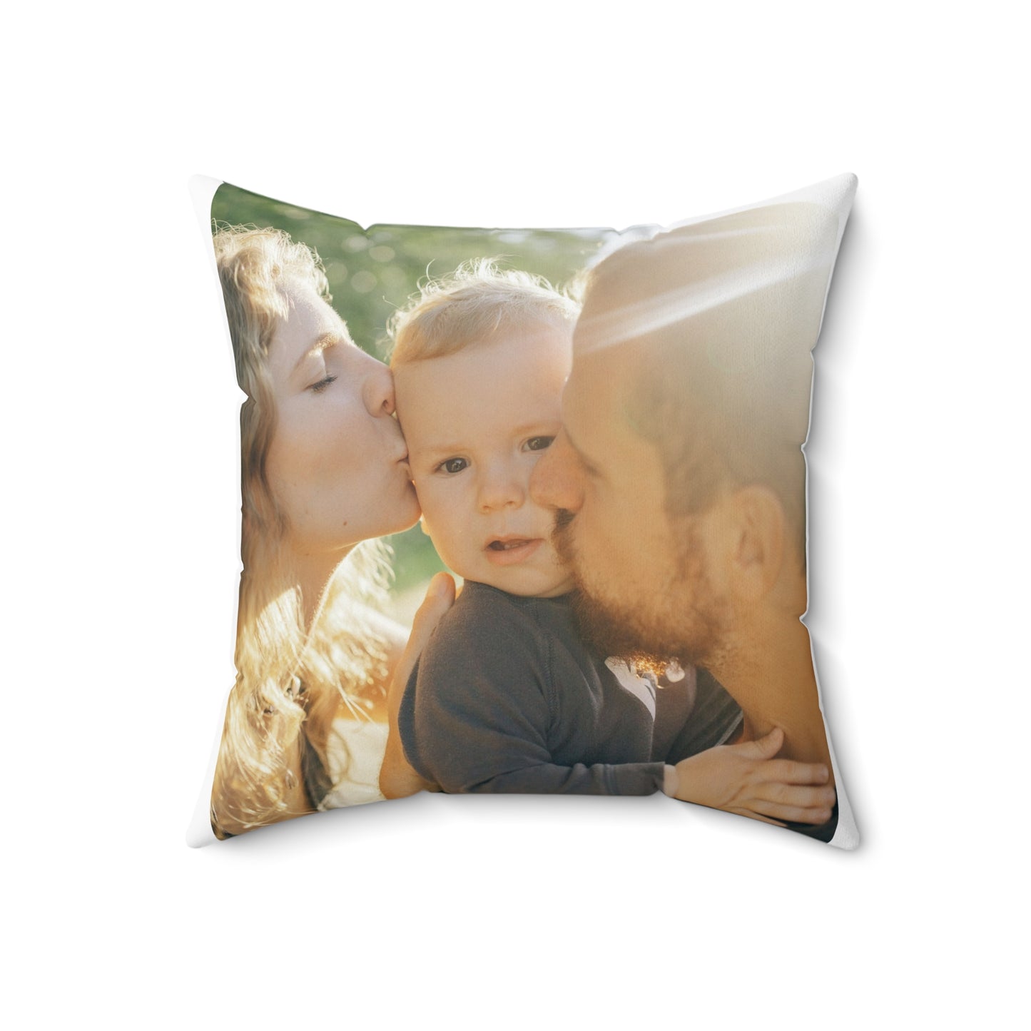 Personalized Photo Pillow - Custom Family Picture Square Throw Pillow