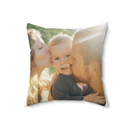 Personalized Photo Pillow - Custom Family Picture Square Throw Pillow